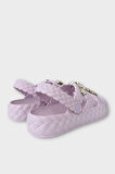 Kadın Hafif Kaymaz Taban Taşlı Havuz Plaj Deniz Terliği Sandalet Lila