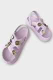 Kadın Hafif Kaymaz Taban Taşlı Havuz Plaj Deniz Terliği Sandalet Lila