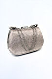 Lazer dalgalı gümüş abiye çanta. Abiye portföy clutch davet gece çantası. Kadın abiye gümüş çanta.