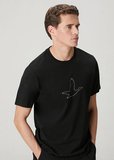 Beymen Club club siyah relax fit artwork kaz detaylı t-shirt