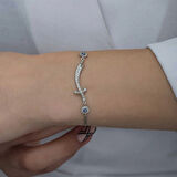 MDB 925 Ayar Gümüş Nazarlı Zülfikar Kılıcı Kadın Bileklik