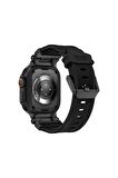 Apple Watch 7 45mm Uyumlu Fuchsia KRD-1101 Titanyum Metal Başlıklı Silikon Kordon