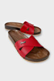 Kadın Günlük Terlik Çapraz Şık Ortopedik Yazlık Ev Plaj Tatil İş Terliği KIRMIZI