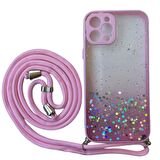 Samsung Galaxy A72 Kılıf Simli Boyuna Asmalı İpli Kamera Korumalı Kapak