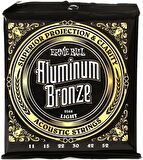 Ernie Ball 2568 Light Aluminum Bronze Acoustic Strings Takım Tel Akustik Gitar teli 011-52