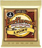 Ernie Ball P03004 Earthwood 80/20 Bronze Acoustic Guitar Strings 3-pack Takım Tel Akustik Gitar Teli 011-052 (3 Set)
