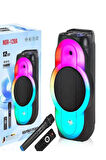 NDR-128A Full RGB Panel 12 inç 40 WATT Taşınabilir Büyük Boy Bluetooth Mikrofonlu Hoparlör