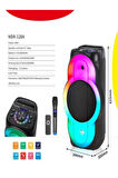 NDR-128A Full RGB Panel 12 inç 40 WATT Taşınabilir Büyük Boy Bluetooth Mikrofonlu Hoparlör