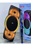 NDR-128A Full RGB Panel 12 inç 40 WATT Taşınabilir Büyük Boy Bluetooth Mikrofonlu Hoparlör