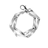 Silver Renk 317L Çelik Singapur Bileklik