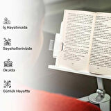 NPO STD007 Okuma Açısı Ayarlı Koruma Kıskkaçlı Alüminyum&ABS Kitap/Tablet/Dergi Standı Modern Rahle