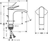 Hansgrohe Vivenis Lavabo Bataryası 110 - 75020000