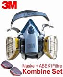 3M 7502 Yarım Yüz Maske 6059 Abek1 Filtre Kombine Set