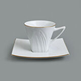 Gold Line 12 Parça Kahve Fincan Takımı - Beyaz