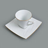 Gold Line 12 Parça Kahve Fincan Takımı - Beyaz