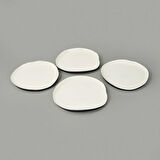 Kitchen Jota 4'lü Pasta Tabağı - Siyah / Beyaz - 21 cm