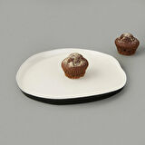 Kitchen Jota 4'lü Pasta Tabağı - Siyah / Beyaz - 21 cm