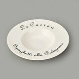 Kitchen La Luciana Porselen Makarna Tabağı - Siyah / Krem - 26 cm