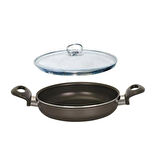 Onyx Cam Kapaklı Teflon Sahan - Siyah - 22 cm