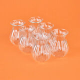 Borosilikat Cam Çizgili 6'lı Çay Bardağı - Şeffaf