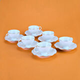 Yaldızlı Bone 12 Parça Kahve Fincan Takımı - Beyaz