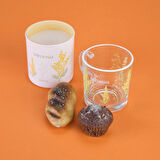 Mimosa Kupa ve Mum Seti - Renkli - 250 ml