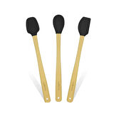 İndigo 3'lü Spatula Seti - Siyah - 26 cm
