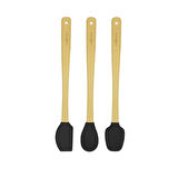 İndigo 3'lü Spatula Seti - Siyah - 26 cm