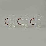 Keyif 3'lü Renkli Kulplu Cam Kupa - Renkli - 200 ml