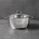 Teos Çelik Derin Tencere - Inox - 20 cm