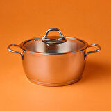 Teos Çelik Derin Tencere - Inox - 20 cm