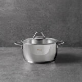 Teos Çelik Derin Tencere - Inox - 22 cm