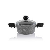 Cory Yanmaz Yapışmaz Derin Tencere - Gri / Siyah - 20 cm