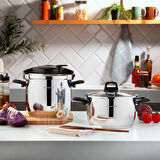 Optima Düdüklü Tencere Seti - Gri / Siyah - 6,5 lt