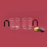 Renkli Kuplu Cam Kupa - Asorti - 290 ml