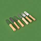 Star 6'lı Tereyağı Bıçağı - Gri / Açık Kahverengi - 11 cm