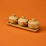Bambu Baharatlık Seti - Açık Kahverengi