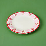 Kitchen Love Tatlı Tabağı - Pembe / Beyaz - 20 cm