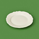 Porselen Tiffany Tatlı Tabağı - Krem - 19 cm