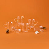 6'lı Çay Fincan Seti - Şeffaf - 170 ml