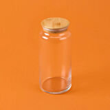 Bambu Kapaklı Cam Kavanoz - Şeffaf - 1,3 lt