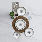 Porselen Atina 24 Parça Elegante Yemek Takımı - Mavi