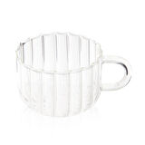 Çizgili Isıya Dayanıklı Cam Kupa - Şeffaf - 250 ml