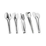 5 Parça Çelik Maşa Seti - Gri