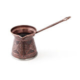 Metal Desenli Cezve No:6 - Kahverengi - 390 ml