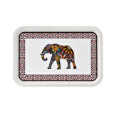 Home Fil Desenli Toya Kahve Tepsisi - 30,5x20,5 cm