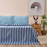 Soft Nautis Çift Kişilik Pike - Mavi - 200x220 cm