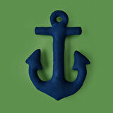 Soft Çapa Figürlü Yastık - Lacivert - 28x40 cm