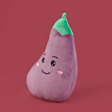 Soft Patlıcan Figürlü Yastık - Mor - 25 cm