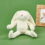 Soft Uyuyan Tavşan Figürlü Yastık - Beyaz - 20x35 cm